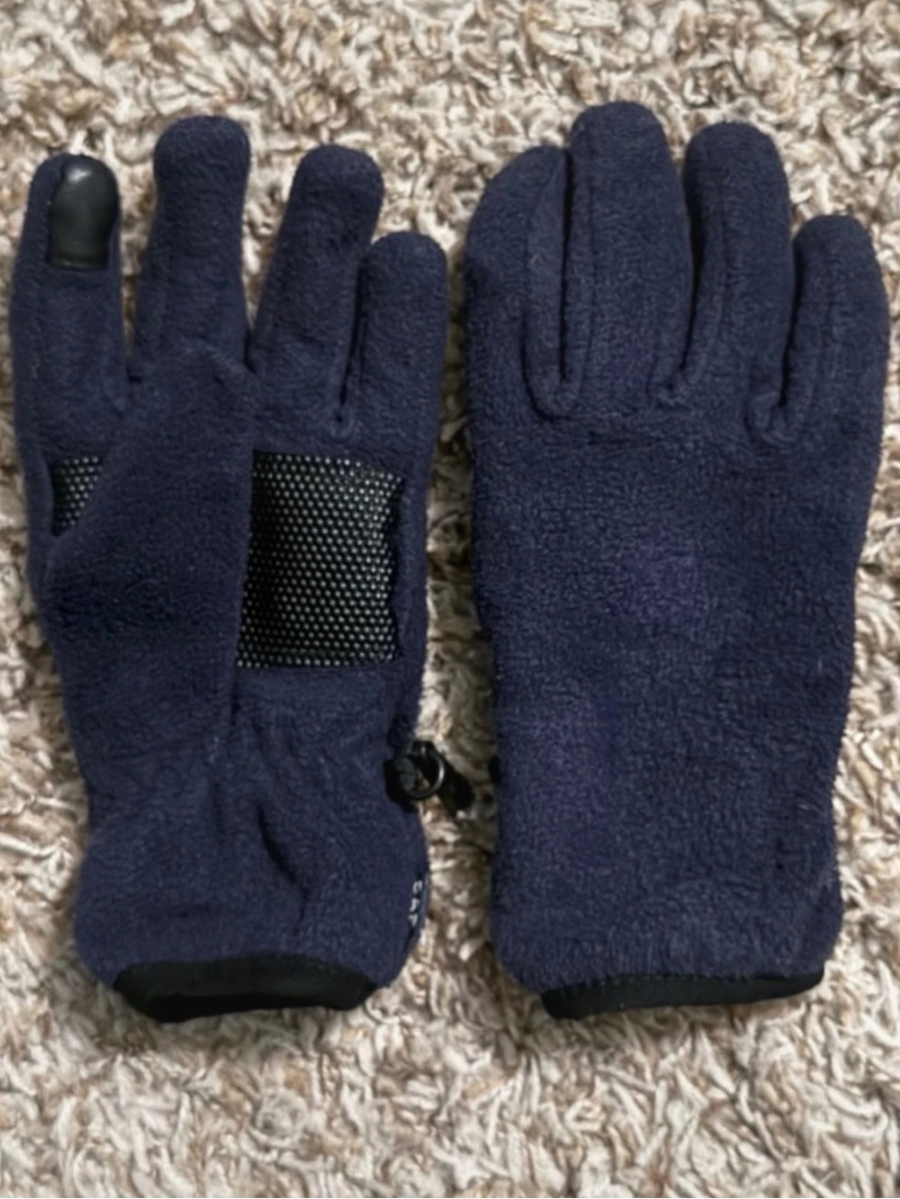 Gap Kids Navy Black Fleece Gloves Winter Snow Warm Kids Youth M/L Unisex